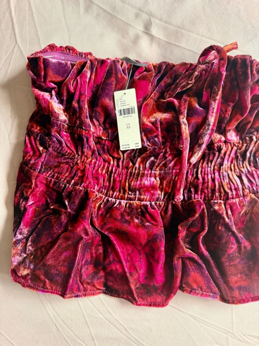 NWT Anthropologie Somerset Strapless Blouse - Velvet Top - Picture 7 of 13